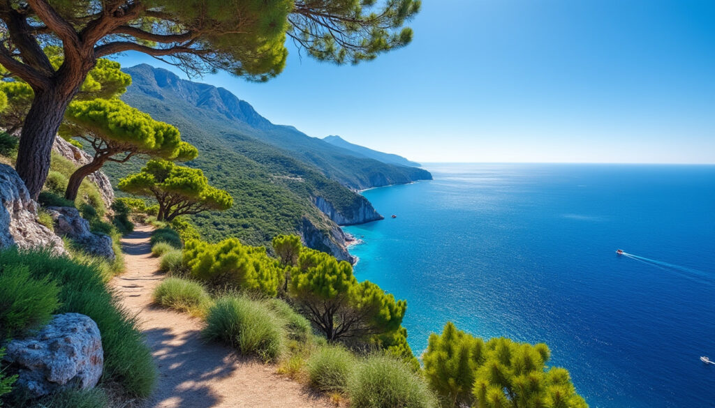 découvrez le belvédère du mugel à la ciotat, un point de vue exceptionnel offrant une vue panoramique spectaculaire sur la mer méditerranée et les paysages environnants.