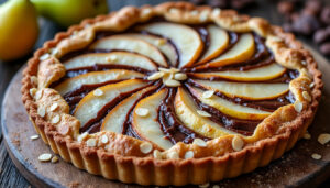 découvrez la recette facile de la tarte poire chocolat amande de cyril lignac, alliant douceur des poires, richesse du chocolat et croquant des amandes pour un dessert gourmand et rapide à réaliser.