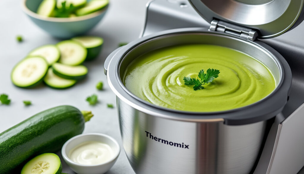 découvrez notre recette facile et rapide de velouté de courgettes au thermomix, idéale pour un repas sain et savoureux en toute simplicité.