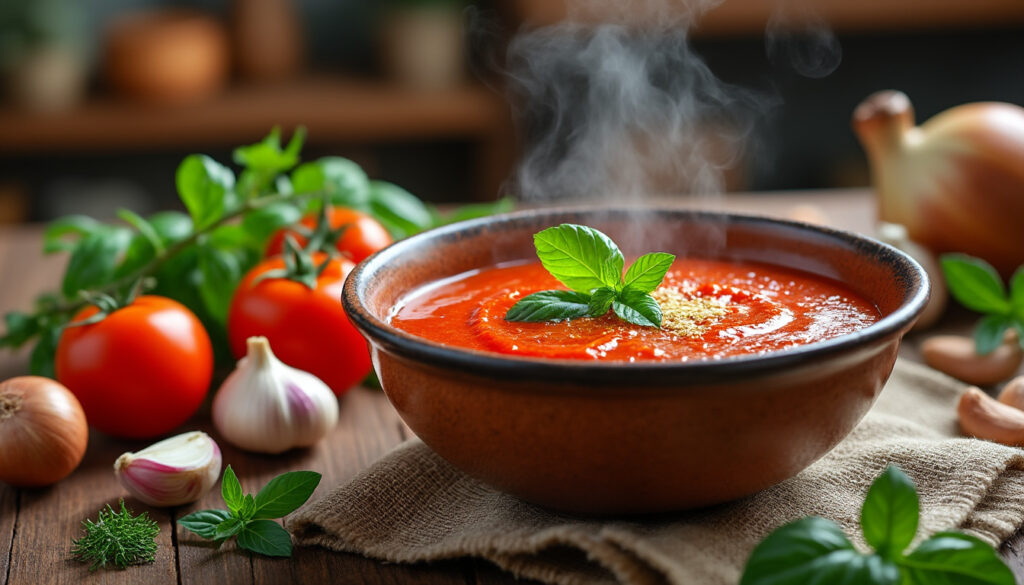 découvrez la recette traditionnelle de la soupe à la tomate de grand-mère, savoureuse et facile à préparer pour régaler toute la famille.