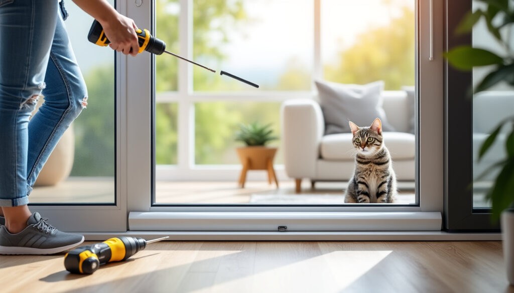 découvrez comment installer une chatière pour baie vitrée coulissante et faites le meilleur choix pratique pour le confort de votre chat.