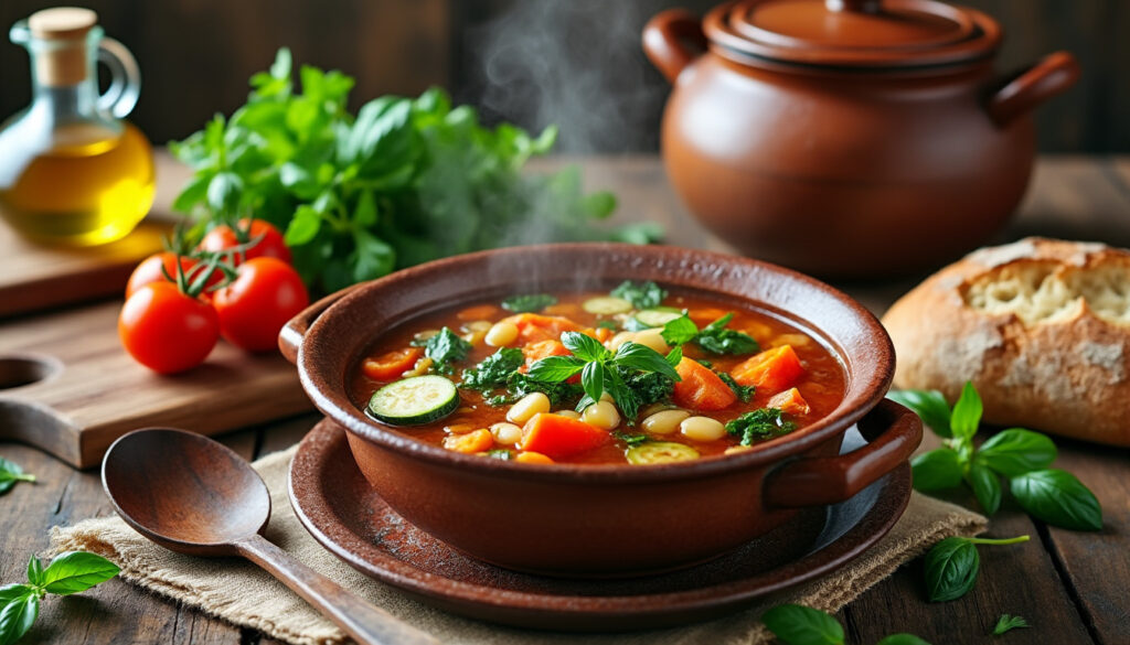 découvrez la recette traditionnelle italienne du minestrone, un potage simple et savoureux transmis de génération en génération pour réchauffer vos repas.
