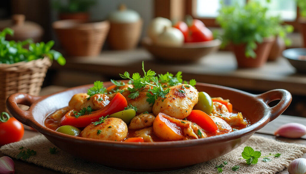 découvrez la recette traditionnelle facile du poulet basquaise de ma grand-mère, un plat authentique aux saveurs du sud-ouest, parfait pour un repas convivial.