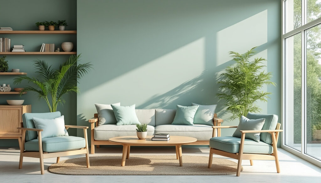 découvrez des idées déco naturelles et apaisantes pour un salon vert d'eau et bois, alliant fraîcheur et chaleur pour une ambiance sereine et conviviale.